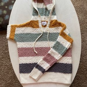 Junior girls Hooded striped sweater. Size S